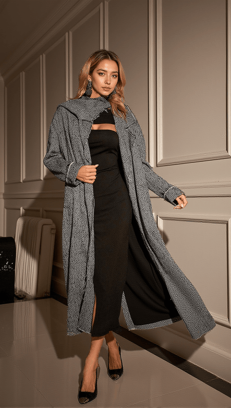 MIKAEL COLLAR HOUNDSTOOTH COAT