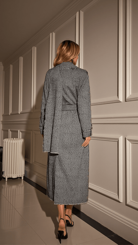 MIKAEL COLLAR HOUNDSTOOTH COAT