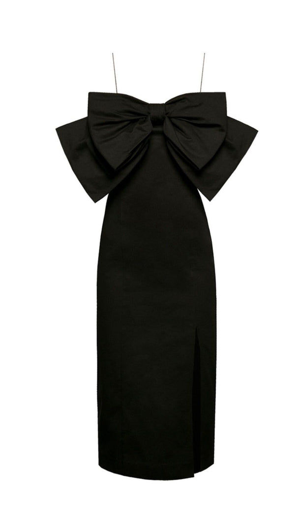 AIIZIE BOW SUSPENDER DRESS IN BLACK - product image