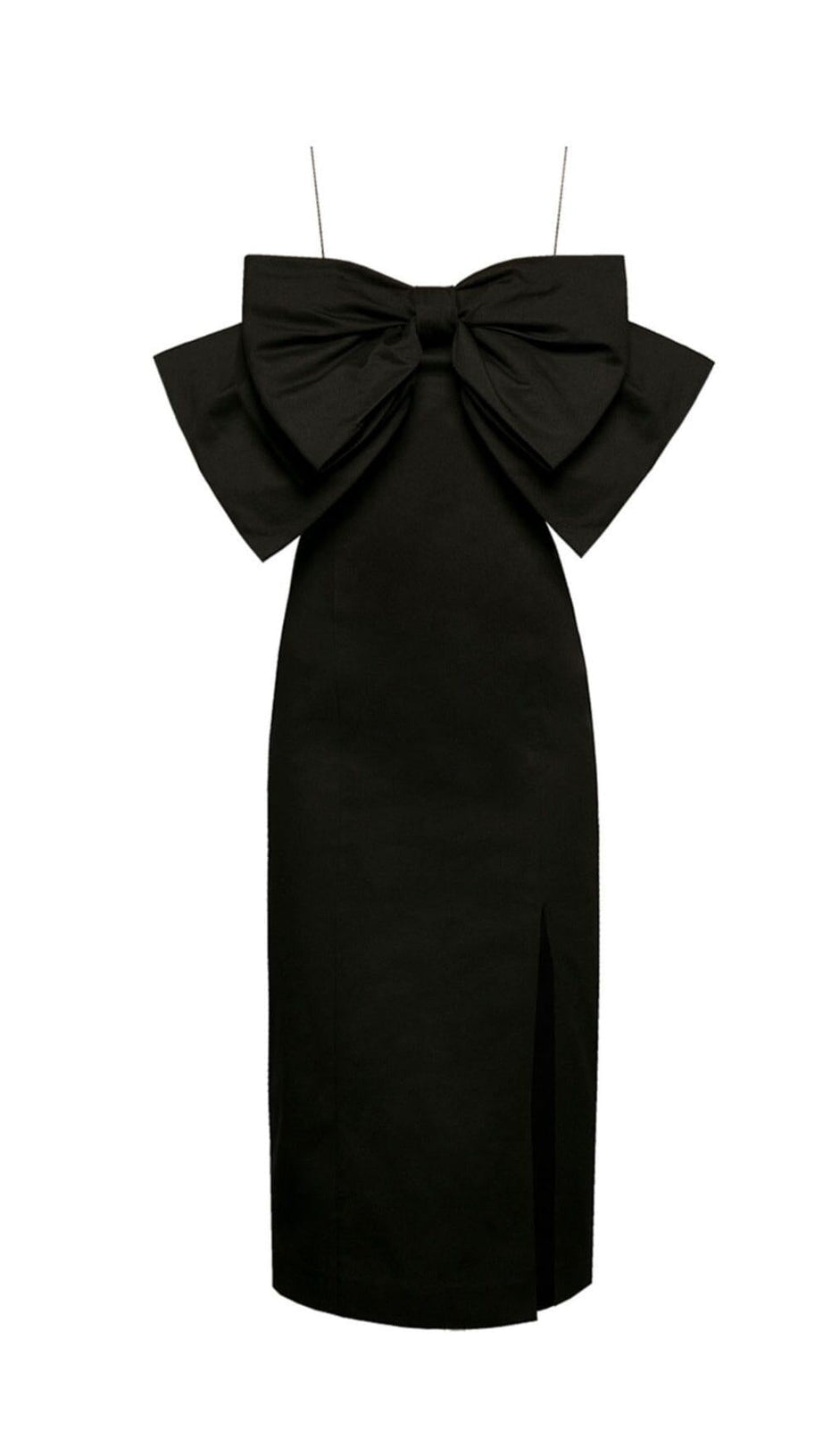 BOW SUSPENDER DRESS IN BLACK
