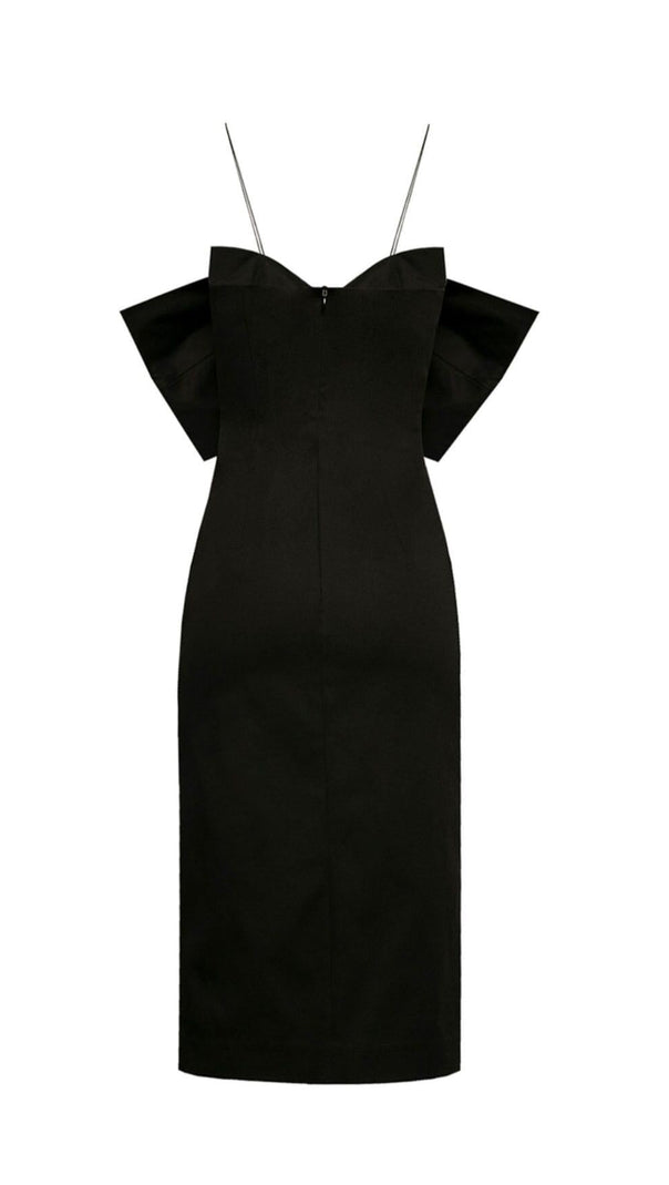 AIIZIE BOW SUSPENDER DRESS IN BLACK - product image