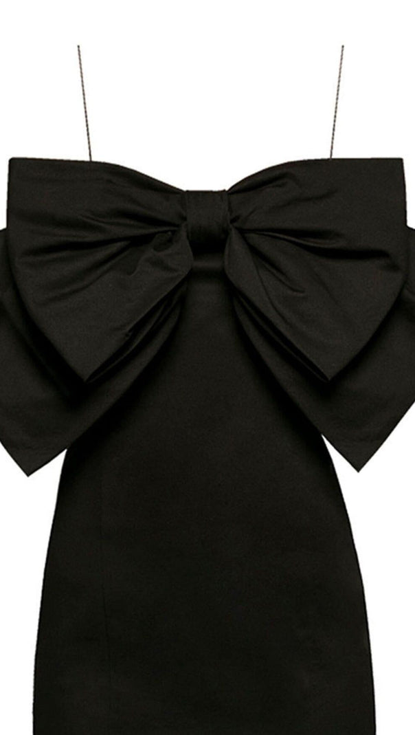 AIIZIE BOW SUSPENDER DRESS IN BLACK - product image