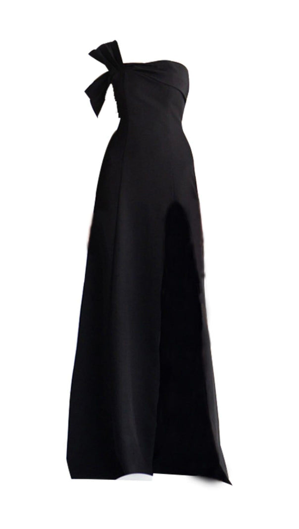 AIIZIE ONE-SHOULDER MOP DRESS IN BLACK - product image
