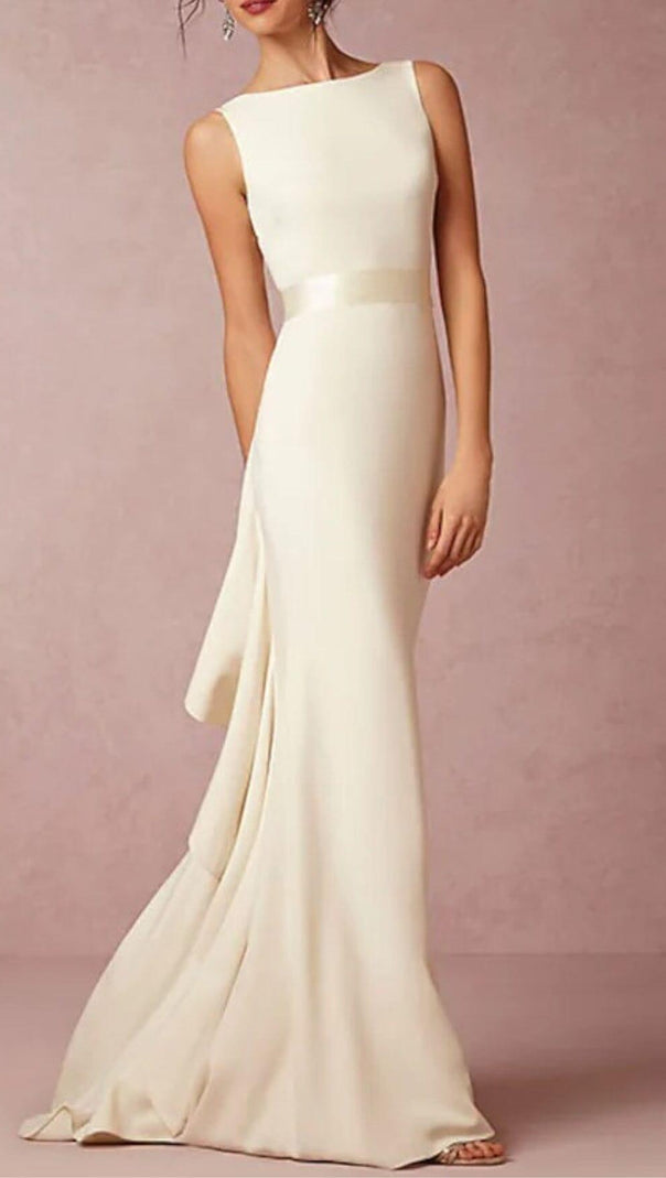 AIIZIE LAMINATED RUFFLE SLEEVELESS DRESS IN WHITE - product image