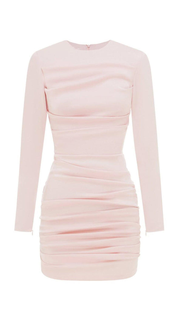 AIIZIE PLEATED SLIM-FIT DRESS IN NUDE PINK - product image