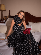 Ilaria Spaghetti Dot Tiered Dress