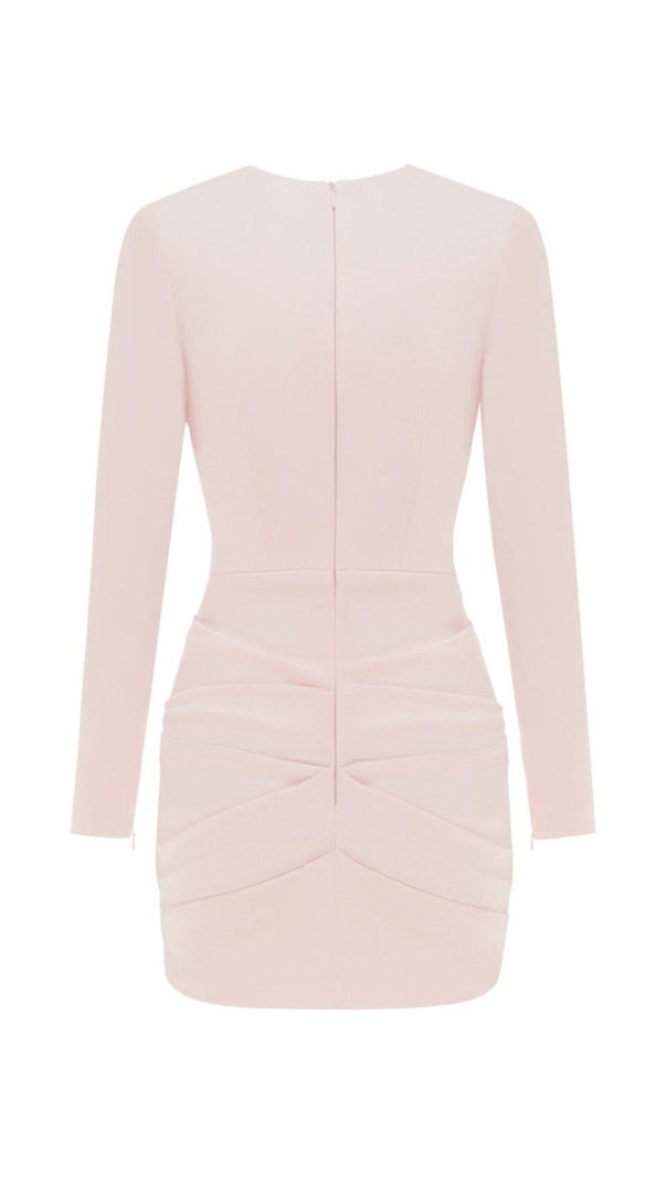 AIIZIE PLEATED SLIM-FIT DRESS IN NUDE PINK - product image
