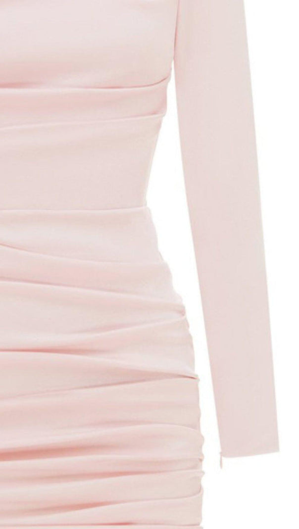 AIIZIE PLEATED SLIM-FIT DRESS IN NUDE PINK - product image
