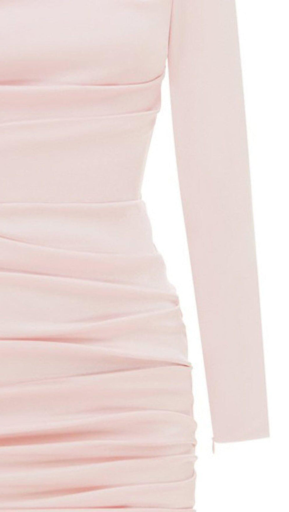 PLEATED SLIM-FIT DRESS IN NUDE PINK