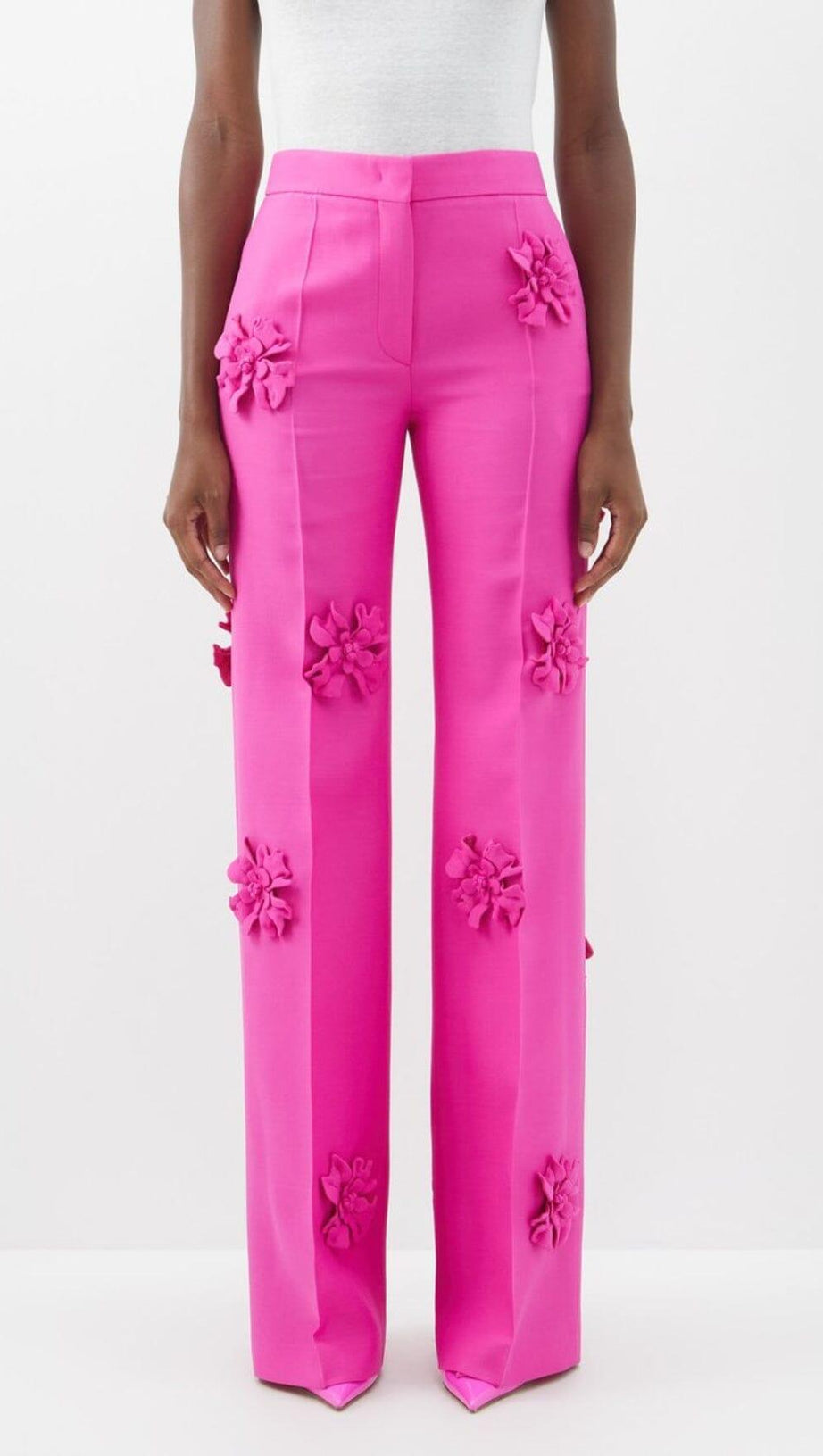 STEREO FLOWER MID-RISE JEANS IN PINK
