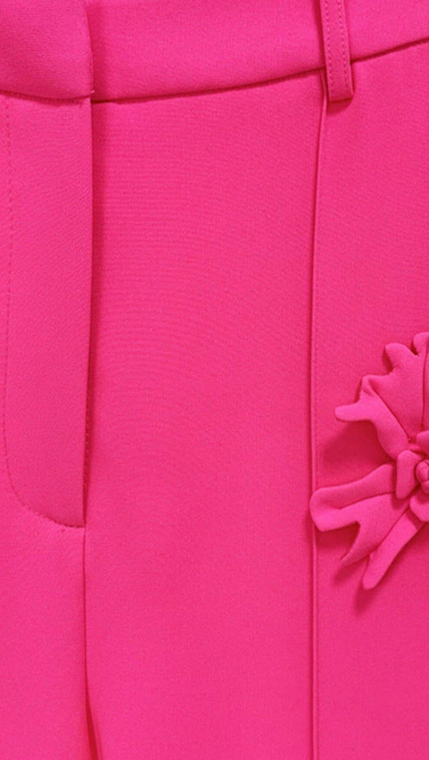 Stereo Flower Mid-Rise Jeans in Pink