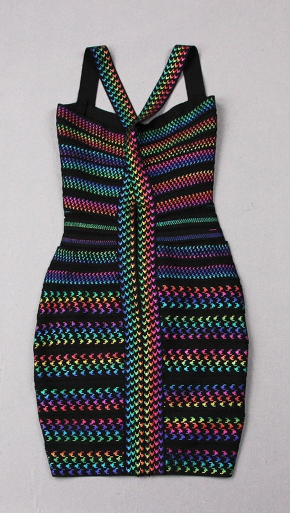 MINI ABITO CON BENDAGGI ARCOBALENO 