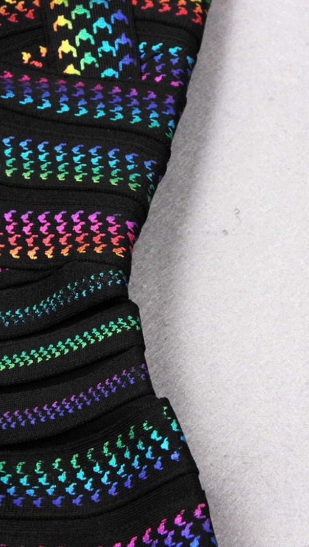 MINI ABITO CON BENDAGGI ARCOBALENO 