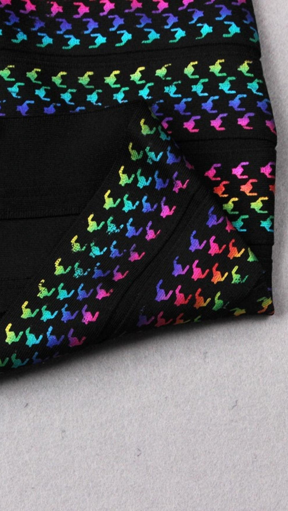 MINI ABITO CON BENDAGGI ARCOBALENO 