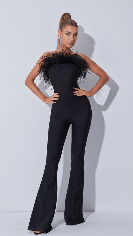 TUTA A FASCIA CON PIUME PADMA BANDEAU IN NERO