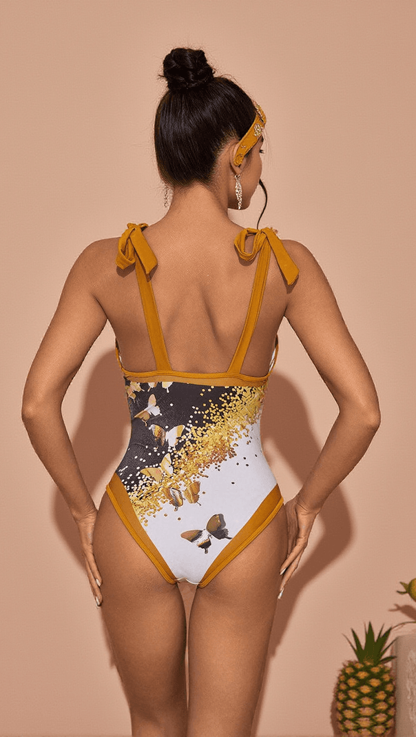 AIIZIE BUFFY SWIMWEAR TWO PIECE SET IN KHAKI - product image