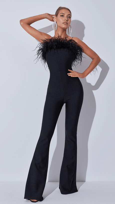 TUTA A FASCIA CON PIUME PADMA BANDEAU IN NERO