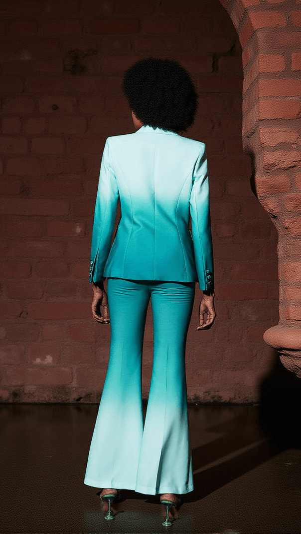 AIIZIE GIA OMBRE BLAZER SET IN GREEN - product image