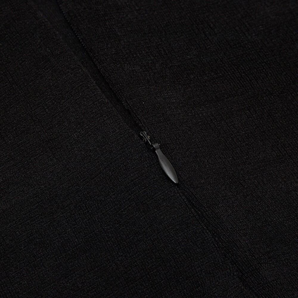 AIIZIE BLACK LEAKY SHOULDER CROSS-LACE-UP SLIM-FIT DRESS - product image