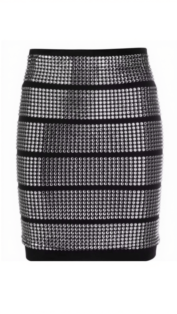 AIIZIE FAUN RHINESTONE HIGH WAIST SKIRT - product image