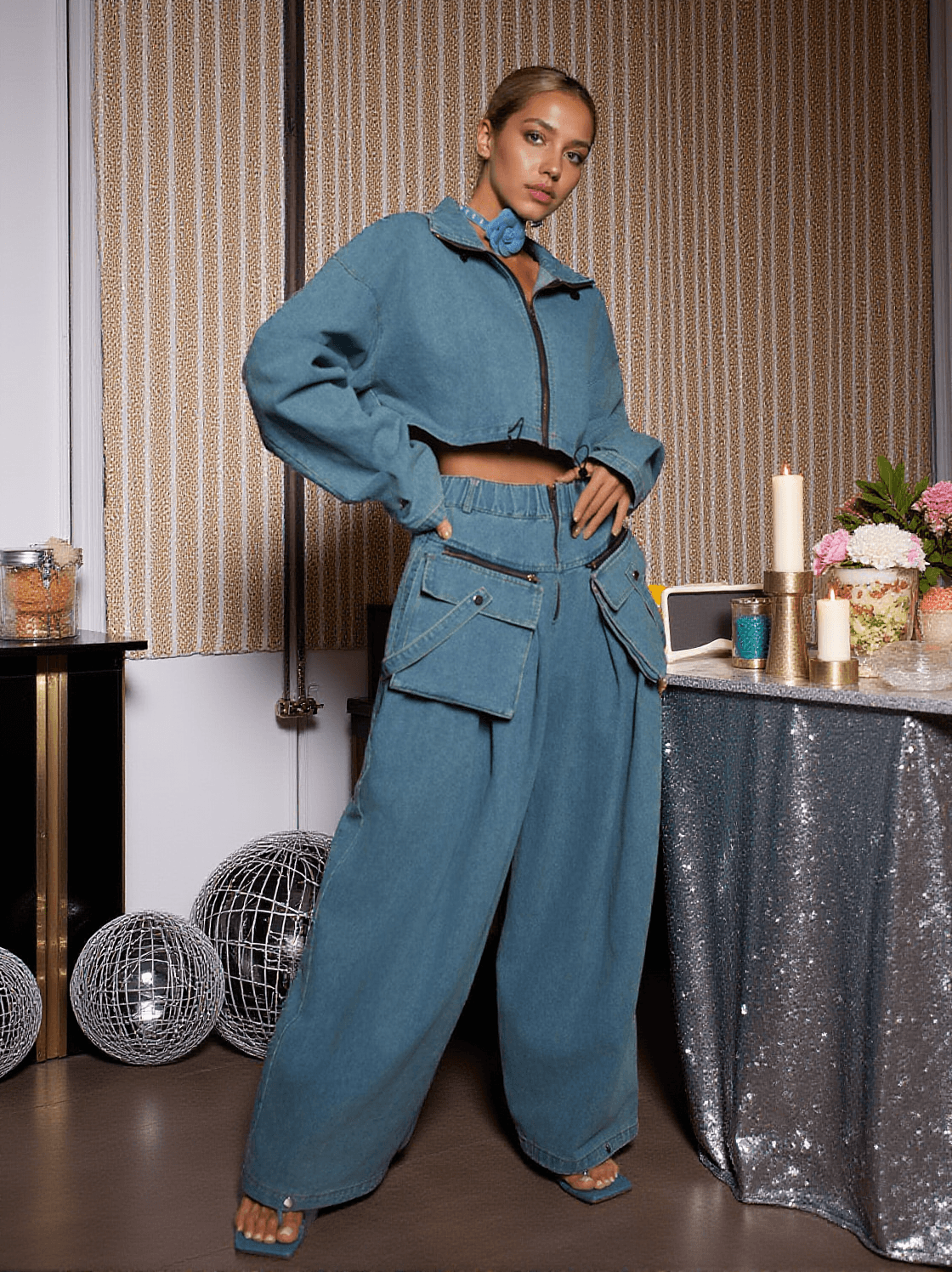 SET DI PANTALONI IN DENIM LARGHI CON TASCA MAUDIE