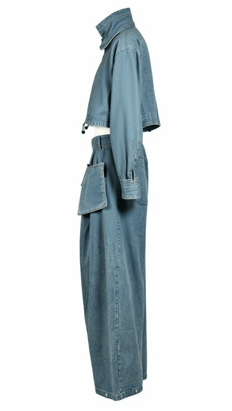 Maudie – Weites Jeanshosenset mit Taschen