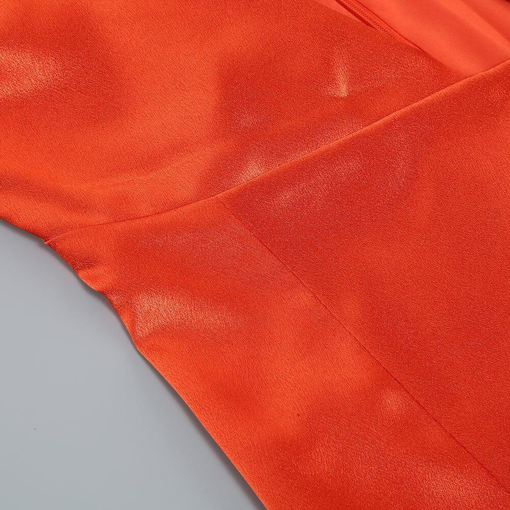 AIIZIE ONE-SHOULDER SATIN HIGH-SLIT MAXI DRESS - product image