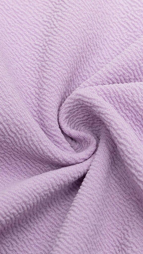 PURPLE ONE-SHOULDER MAXI DRESS WITH RIGHT DROPPED SLEEVES