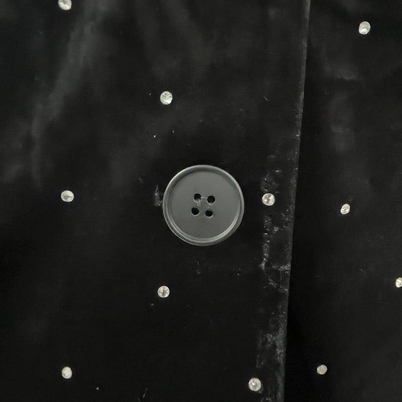 BLAZER IN VELLUTO CON PIUME E BOTTONE SINGOLO NERO