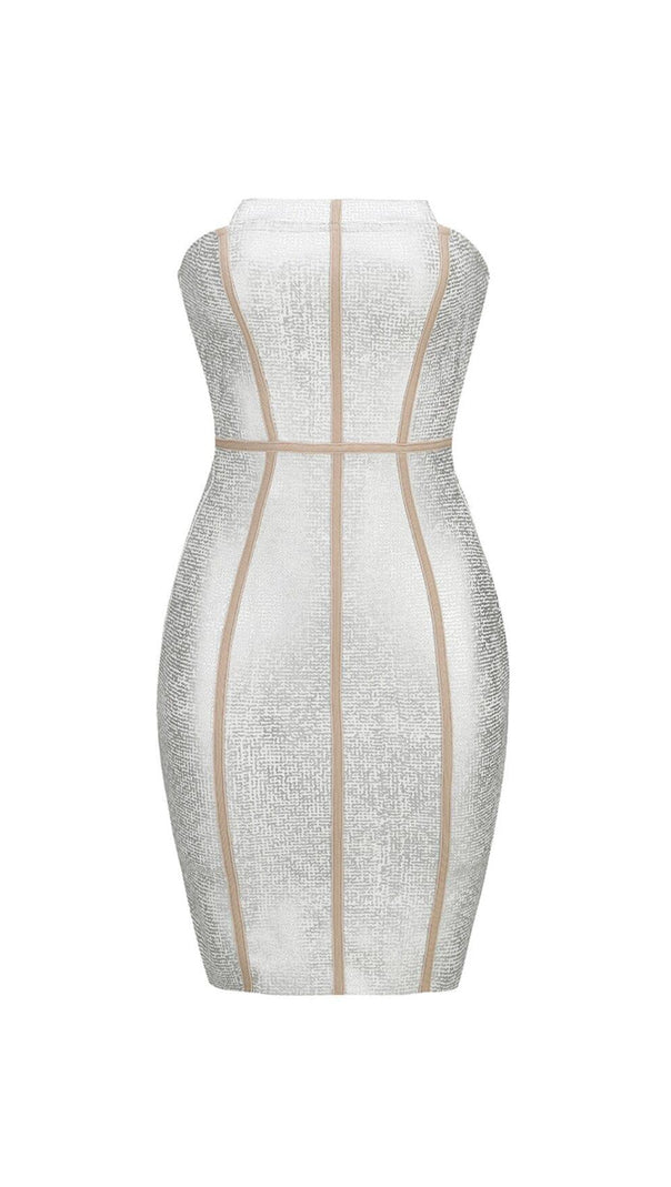 AIIZIE SILVER BANDEAU RHINESTONE TRIMMING DRESS - product image