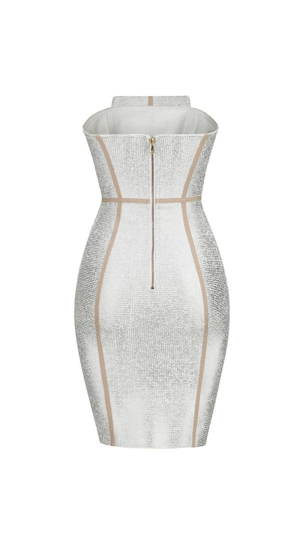 AIIZIE SILVER BANDEAU RHINESTONE TRIMMING DRESS - product image