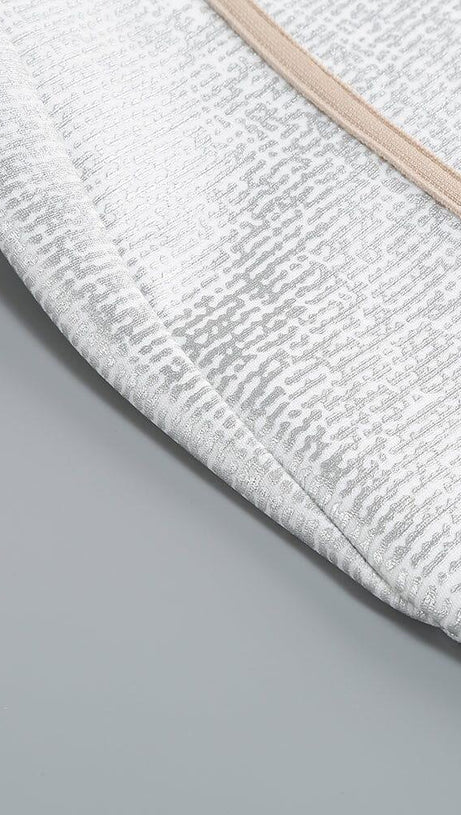 SILVER BANDEAU RHINESTONE TRIMMING DRESS