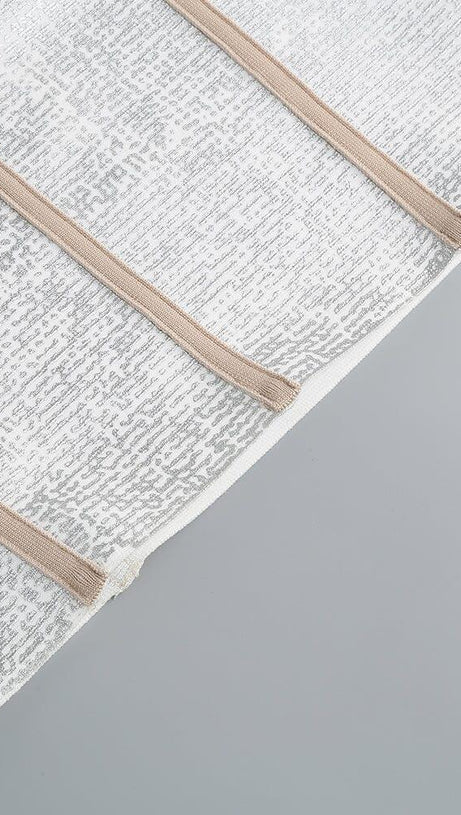 SILVER BANDEAU RHINESTONE TRIMMING DRESS