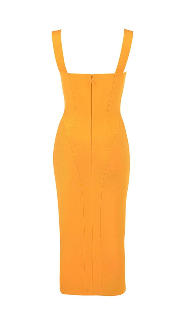 ABITO SLIM FIT CON BRETELLE SENZA MANICHE GIALLO D'OCA