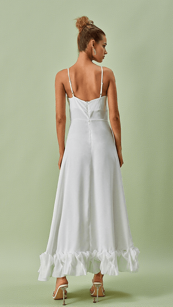 AIIZIE ILSA SPAGHETTI MAXI DRESS IN WHITE - product image