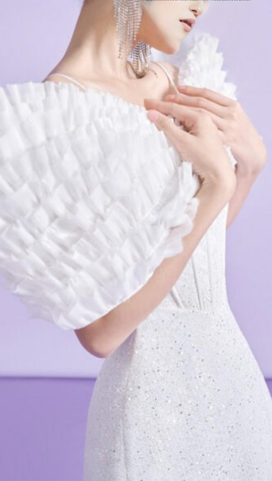 BOWKNOT FISHBONE MINI DRESS IN WHITE