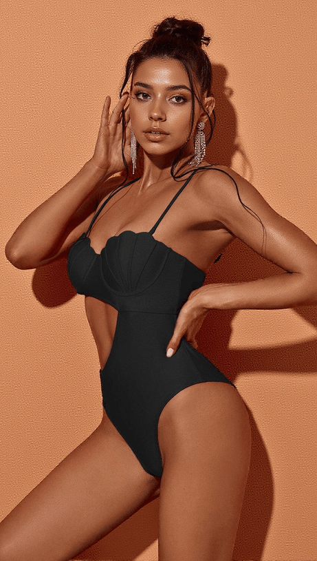 CODI CUTOUT ONE PIECE SWIMSUIT IN BLACK