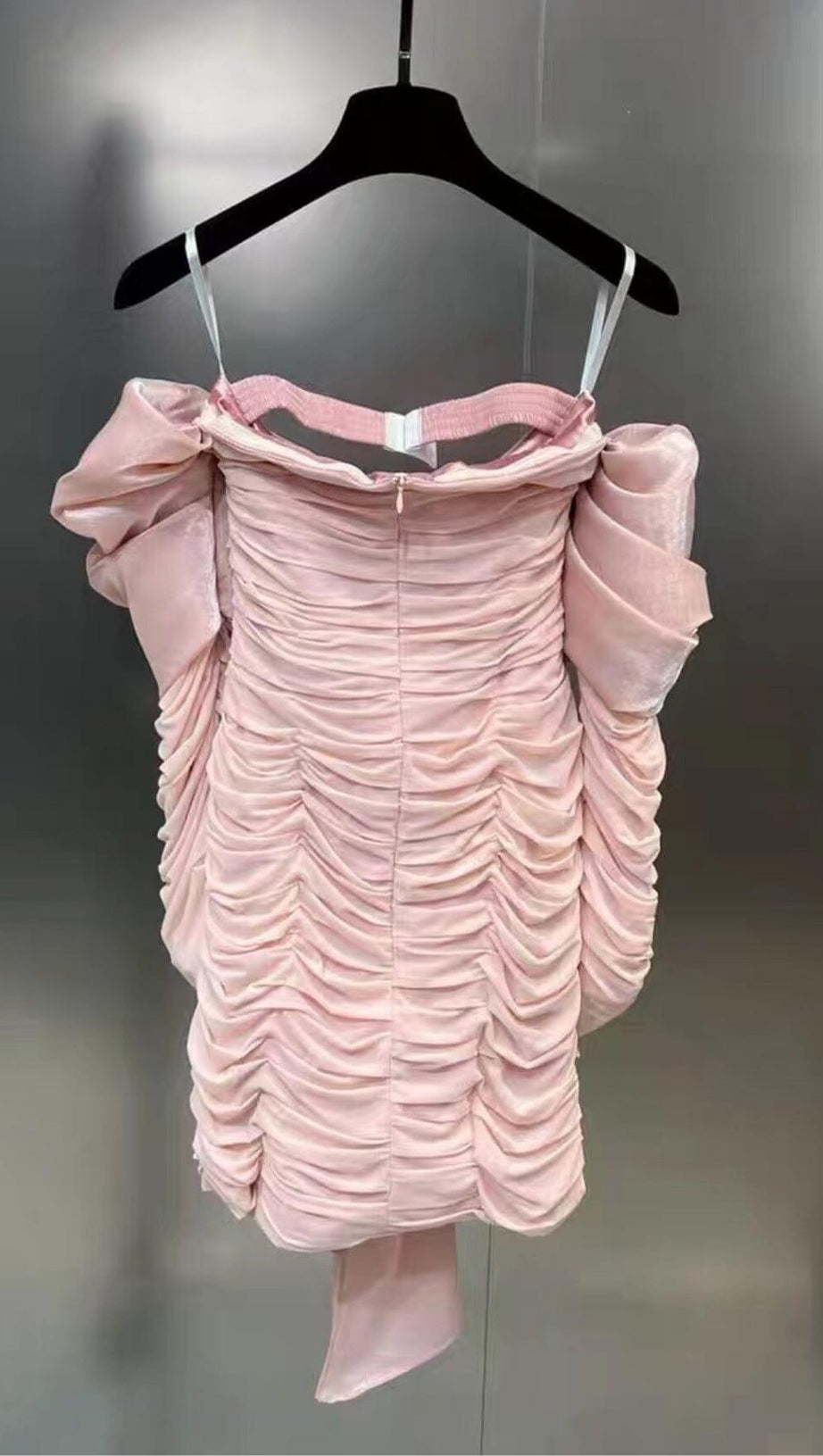 PINK BOWKNOT LONG SLEEVE MINI DRESS