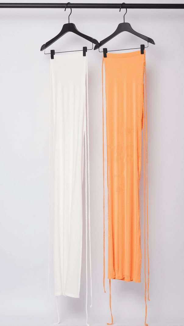 AIIZIE EGYPT BACKLESS MAXI DRESS IN ORANGE - product image
