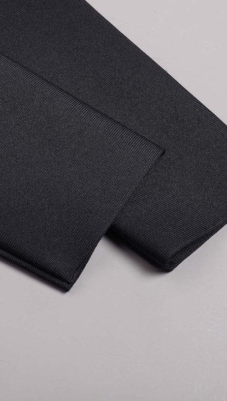 EMBELLISHED CUT OUT MAXI BANDAGE DRESS IN BLACK