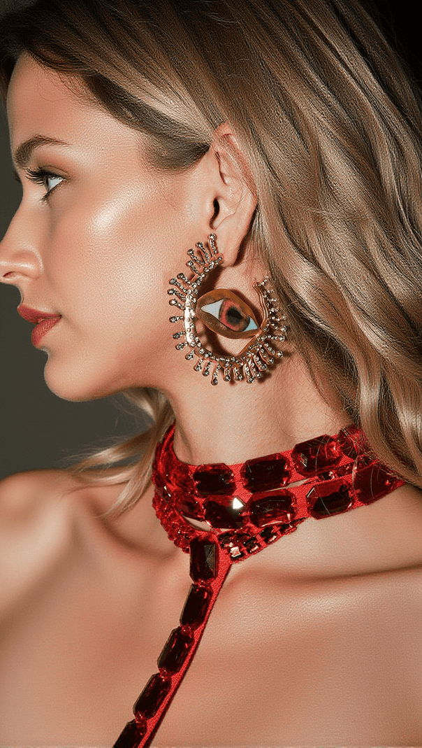 AIIZIE HEMLOCK CRYSTAL HETEROCHROMIA EARRINGS - product image