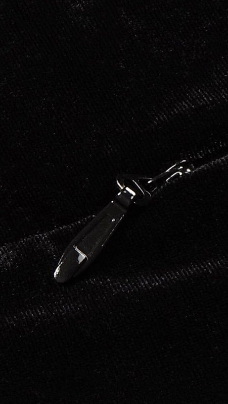 RHINESTONE SERPENTA DEEP-V VELVET MINI DRESS