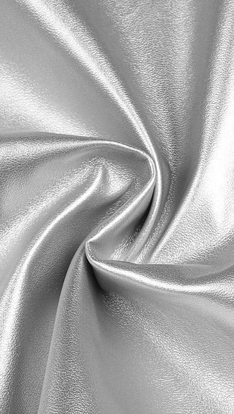 FAUX LEATHER STRAPLESS MAXI DRESS IN SILVER