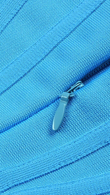 Riemchenkorsett-Midi-Bandagekleid in Blau