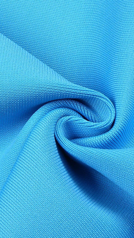 Riemchenkorsett-Midi-Bandagekleid in Blau