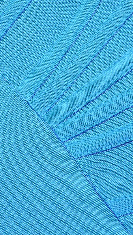 Riemchenkorsett-Midi-Bandagekleid in Blau