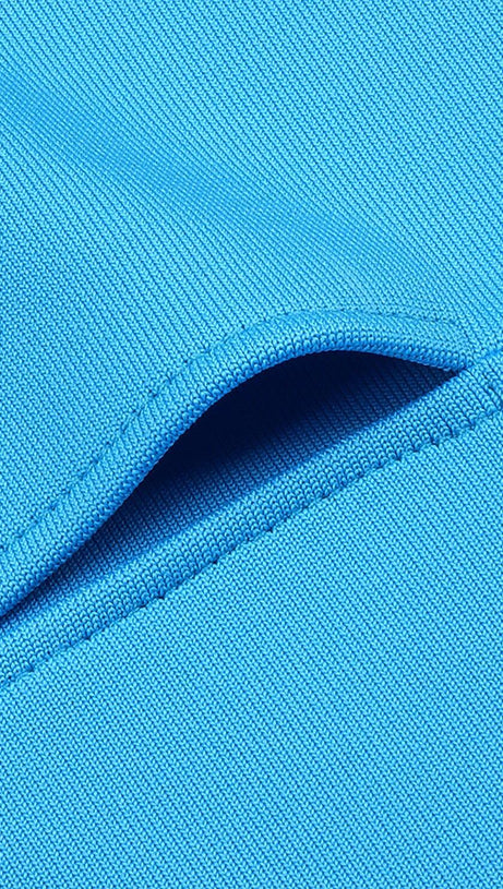 Riemchenkorsett-Midi-Bandagekleid in Blau