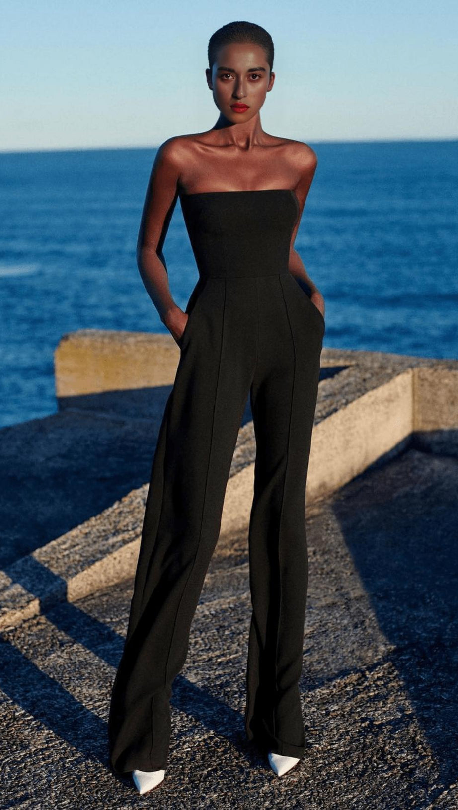 TUBE TOP BODYSUIT IN BLACK