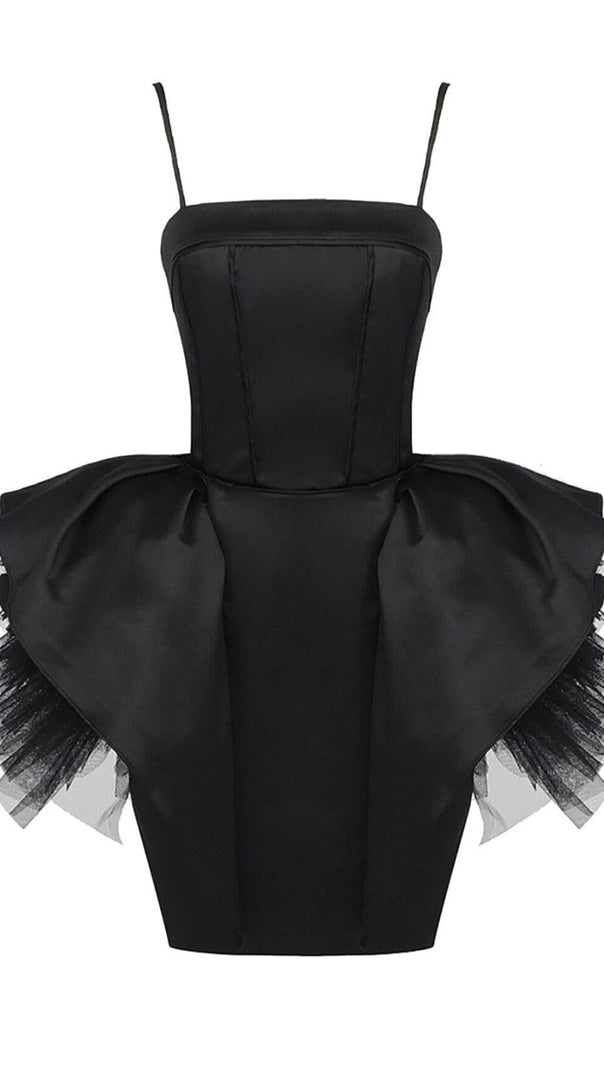 AIIZIE STRAPPY CORSETED SILK FAILLE MINI DRESS - product image