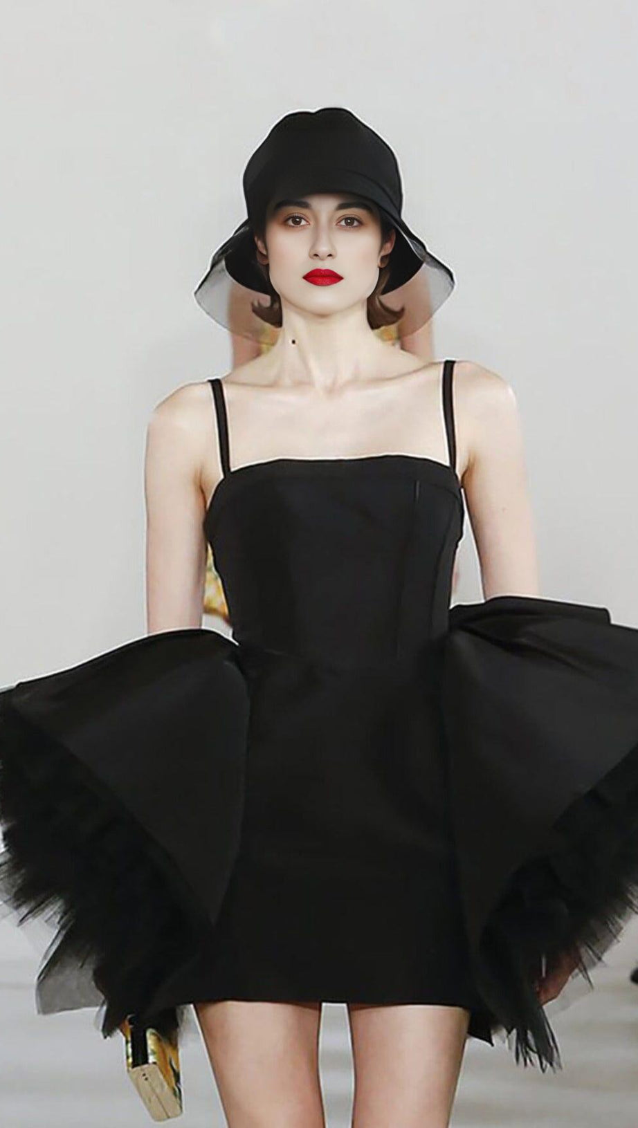 STRAPPY CORSETED SILK FAILLE MINI DRESS